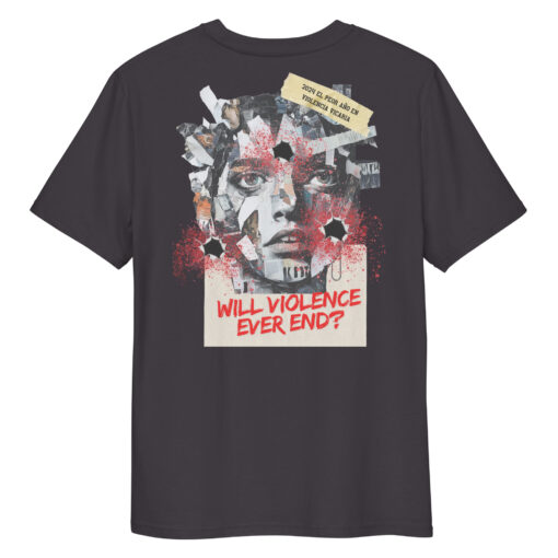 WILL VIOLENCE EVER END? Unisex organic cotton t-shirt - Imagen 10