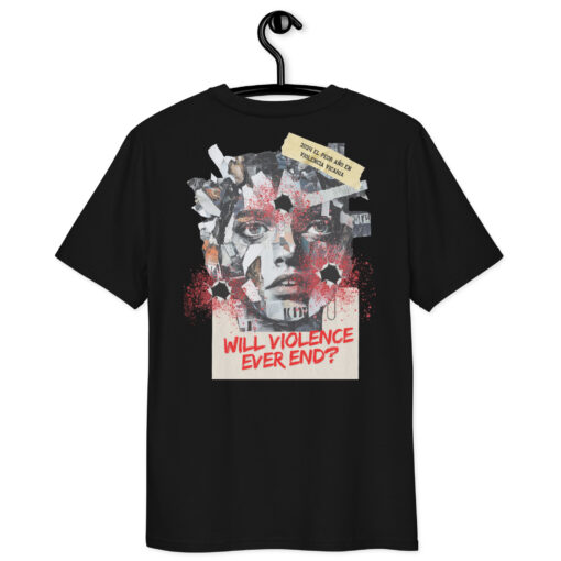 WILL VIOLENCE EVER END? Unisex organic cotton t-shirt - Imagen 4
