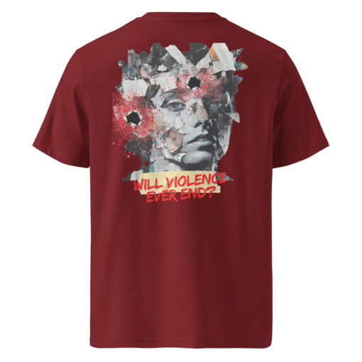 WILL VIOLENCE EVER END? Unisex organic cotton t-shirt - Imagen 33