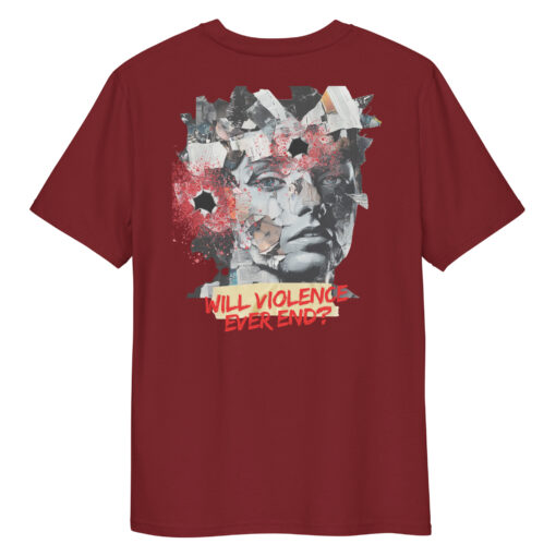 WILL VIOLENCE EVER END? Unisex organic cotton t-shirt - Imagen 34
