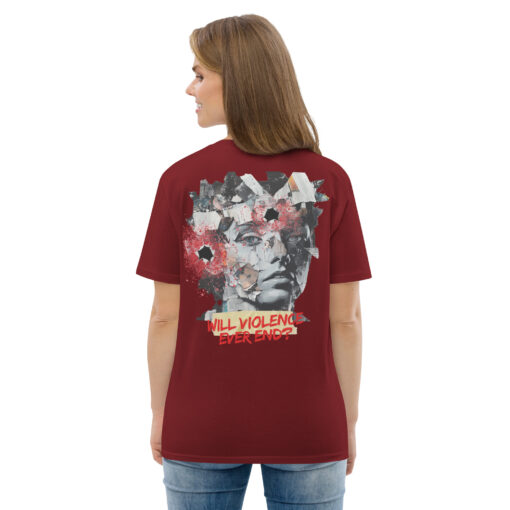 WILL VIOLENCE EVER END? Unisex organic cotton t-shirt - Imagen 36