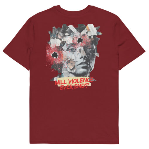WILL VIOLENCE EVER END? Unisex organic cotton t-shirt - Imagen 109
