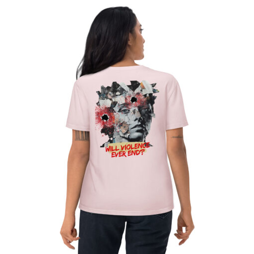 WILL VIOLENCE EVER END? Unisex organic cotton t-shirt - Imagen 74