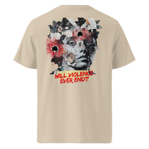 WILL VIOLENCE EVER END? Unisex organic cotton t-shirt - Imagen 58