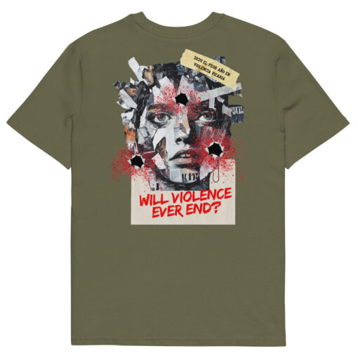 WILL VIOLENCE EVER END? Unisex organic cotton t-shirt - Imagen 57