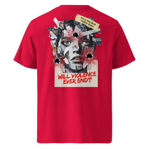 WILL VIOLENCE EVER END? Unisex organic cotton t-shirt - Imagen 19