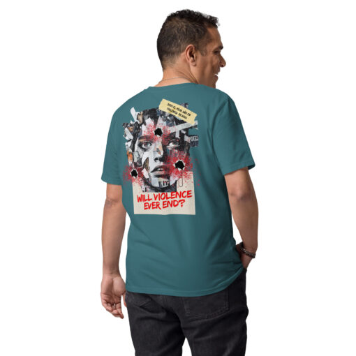 WILL VIOLENCE EVER END? Unisex organic cotton t-shirt - Imagen 31