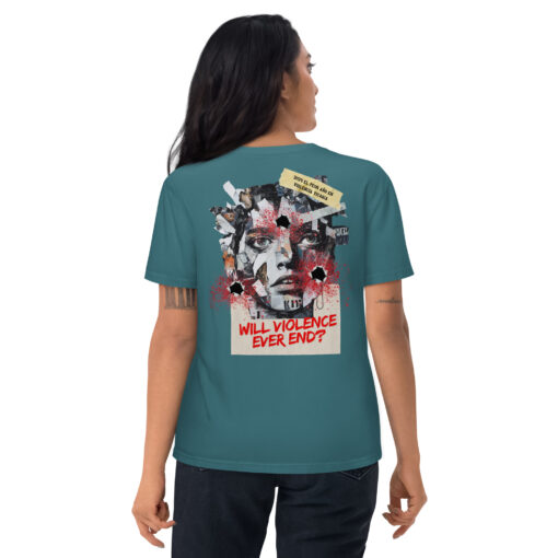 WILL VIOLENCE EVER END? Unisex organic cotton t-shirt - Imagen 32