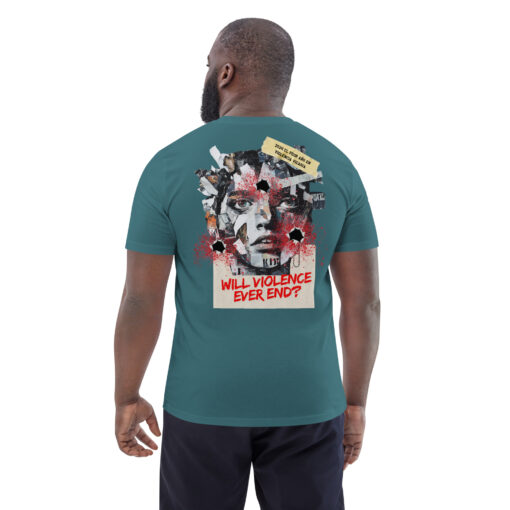 WILL VIOLENCE EVER END? Unisex organic cotton t-shirt - Imagen 35